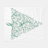 Eleganter Weihnachtsbaum in Rot und Grün Fleecedecke (Vorderseite (Horizontal))