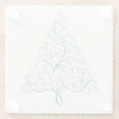 Eleganter Weihnachtsbaum in Rot und Grün Glasuntersetzer (Rückseite)