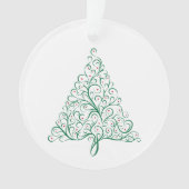 Eleganter Weihnachtsbaum in Rot und Grün Ornament (Vorderseite)