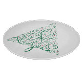 Eleganter Weihnachtsbaum in Rot und Grün Schneidebrett (Ecke)