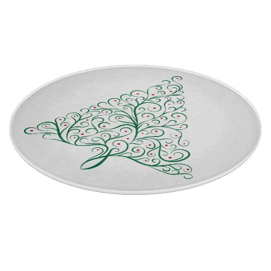 Eleganter Weihnachtsbaum in Rot und Grün Schneidebrett (Ecke)