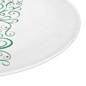 Eleganter Weihnachtsbaum in Rot und Grün Schneidebrett (Ecke)