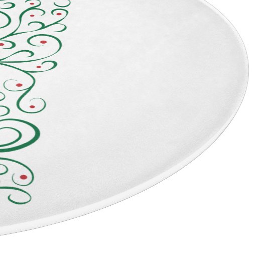 Eleganter Weihnachtsbaum in Rot und Grün Schneidebrett (Ecke)