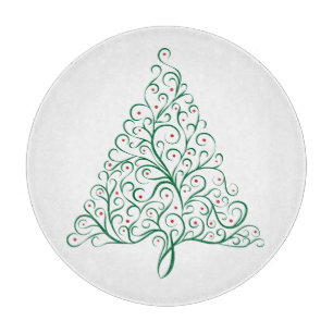 Eleganter Weihnachtsbaum in Rot und Grün Schneidebrett