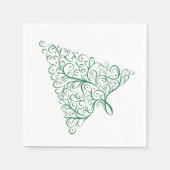 Eleganter Weihnachtsbaum in Rot und Grün Serviette (Vorderseite)