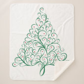 Eleganter Weihnachtsbaum in Rot und Grün Sherpadecke (Vorderseite)