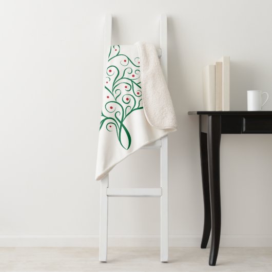 Eleganter Weihnachtsbaum in Rot und Grün Sherpadecke (Beispiel)