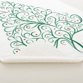 Eleganter Weihnachtsbaum in Rot und Grün Sherpadecke (3/4)