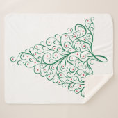 Eleganter Weihnachtsbaum in Rot und Grün Sherpadecke (Vorderseite (Horizontal))