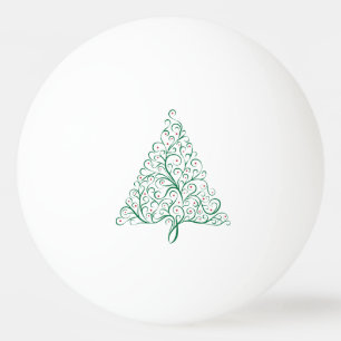 Eleganter Weihnachtsbaum in Rot und Grün Tischtennisball