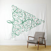 Eleganter Weihnachtsbaum in Rot und Grün Wandteppich (Beispiel (Horizontal))