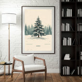 Eleganter Weihnachtsbaum inmitten eines Poster im