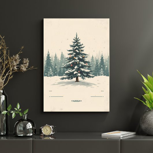 Eleganter Weihnachtsbaum inmitten eines Poster im