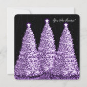 Eleganter Weihnachtsbaum Lila Party Einladung (Rückseite)