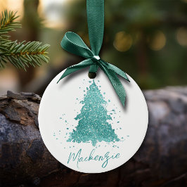 Eleganter Weihnachtsbaum | Luxe Aqua Mint Custom Keramik Ornament