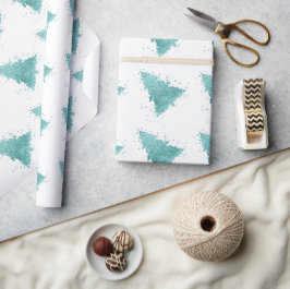 Eleganter Weihnachtsbaum | Luxe Aqua Mint Spritzer Geschenkpapier