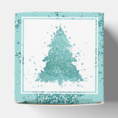 Eleganter Weihnachtsbaum | Luxe Aqua Mint Spritzer Geschenkschachtel (Oben)