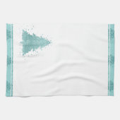 Eleganter Weihnachtsbaum | Luxe Aqua Mint Spritzer Geschirrtuch (Horizontal)
