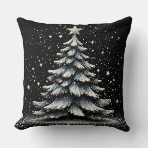 Eleganter Weihnachtsbaum mit funkelnden Dekoration Kissen