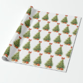 Eleganter Weihnachtsbaum mit Red Bow & Presents - Geschenkpapier (Ungerollt)