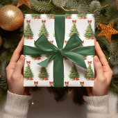 Eleganter Weihnachtsbaum mit Red Bow & Presents - Geschenkpapier