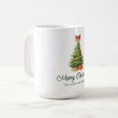 Eleganter Weihnachtsbaum mit Red Bow & Presents - Kaffeetasse (Vorderseite Links)