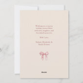 Eleganter Weihnachtsbaum mit rosa Bögen Feiertagskarte (Rückseite)