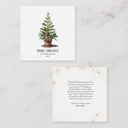 Eleganter Weihnachtsbaum ohne Foto Begleitkarte (Vorne/Hinten)