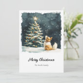 Eleganter Weihnachtsbaum ohne Foto Feiertagskarte (Stehend Vorderseite)