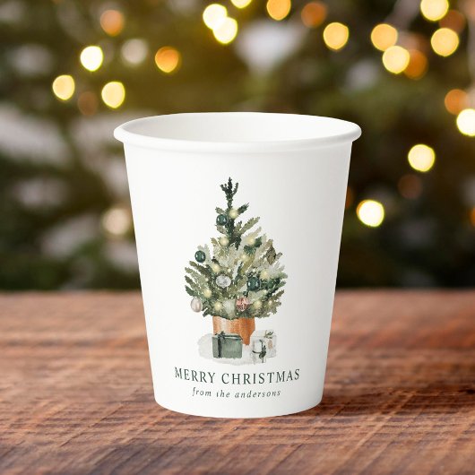 Eleganter Weihnachtsbaum Pappbecher