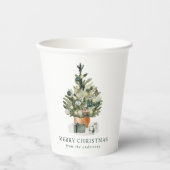 Eleganter Weihnachtsbaum Pappbecher (Vorderseite)