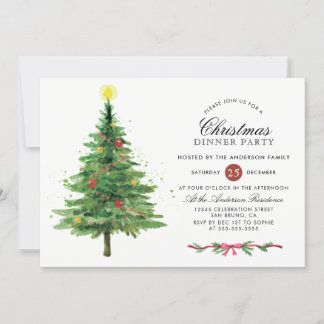 Eleganter Weihnachtsbaum | Party zum Abendessen Einladung