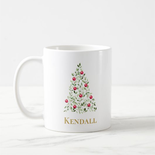 Eleganter Weihnachtsbaum Personalisiert Kaffeetasse (Links)