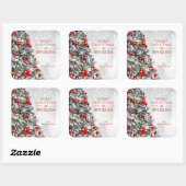 Eleganter Weihnachtsbaum Quadratischer Aufkleber (Blatt)