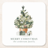 Eleganter Weihnachtsbaum Rechteckiger Pappuntersetzer (Vorderseite)