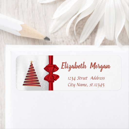 Eleganter Weihnachtsbaum, Red Bow Holiday (Insitu)