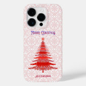 Eleganter Weihnachtsbaum Rote Personalisierte Schn Case-Mate iPhone Hülle (Rückseite)