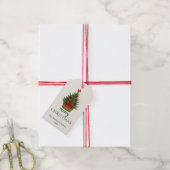 Eleganter Weihnachtsbaum – Rotes Band Geschenkanhänger (Mit Garn)