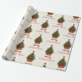 Eleganter Weihnachtsbaum – Rotes Band Geschenkpapier (Ungerollt)