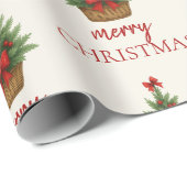 Eleganter Weihnachtsbaum – Rotes Band Geschenkpapier (Rolleneckpunkt)