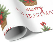 Eleganter Weihnachtsbaum – Rotes Band Geschenkpapier (Rolleneckpunkt)