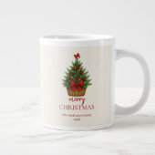 Eleganter Weihnachtsbaum – Rotes Band Jumbo-Tasse (Rechts)