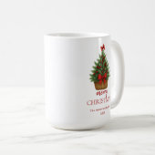 Eleganter Weihnachtsbaum – Rotes Band Kaffeetasse (VorderseiteRechts)
