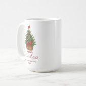 Eleganter Weihnachtsbaum – Rotes Band Kaffeetasse (Vorderseite Links)