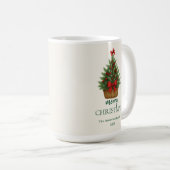 Eleganter Weihnachtsbaum – Rotes Band  Kaffeetasse (VorderseiteRechts)