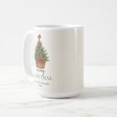 Eleganter Weihnachtsbaum – Rotes Band  Kaffeetasse (Vorderseite Links)