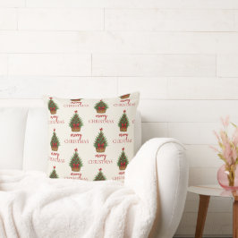 Eleganter Weihnachtsbaum – Rotes Band Kissen