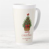 Eleganter Weihnachtsbaum – Rotes Band Milchtasse (Rechte Ecke)