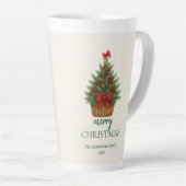 Eleganter Weihnachtsbaum – Rotes Band Milchtasse (Rechte Ecke)