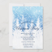 Eleganter Weihnachtsbaum, Schnee Weihnachten Party Einladung (Vorderseite)